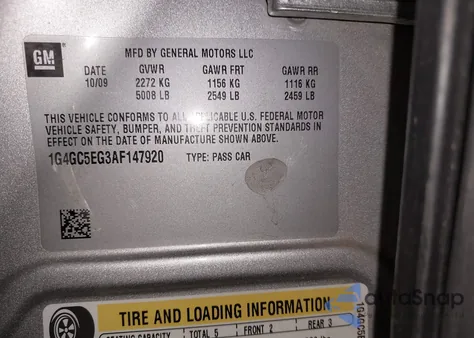 2010 Buick Lacrosse Cxl z USA, uszkodzony, nr VIN 1G4GC5EG3AF147920